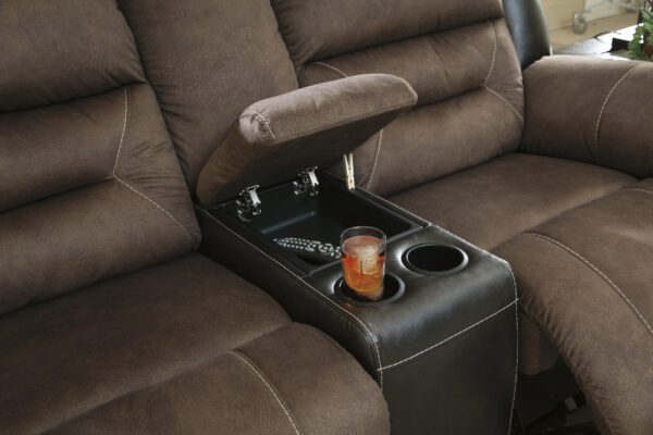 Earhart Chestnut Reclining Loveseat - Image 3