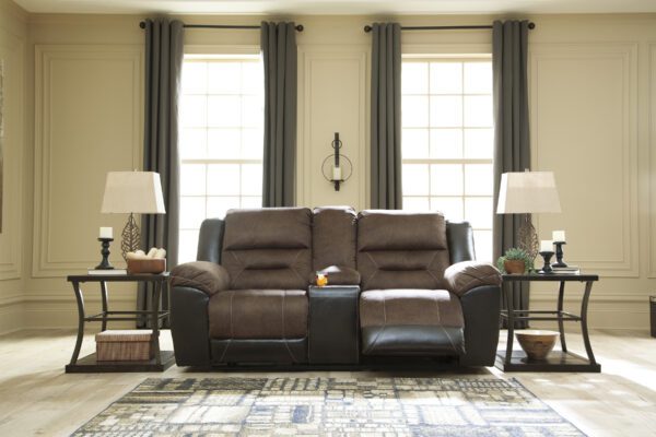 Earhart Chestnut Reclining Loveseat