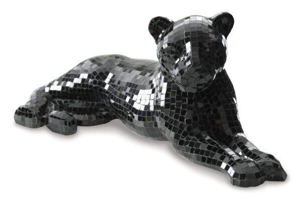 Black Mosaic Panther Sculpture - Image 2