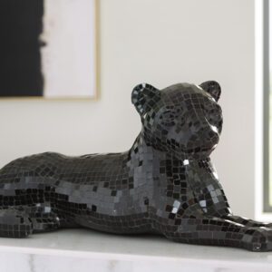 Black Mosaic Panther Sculpture