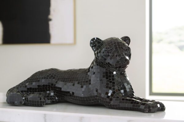 Black Mosaic Panther Sculpture