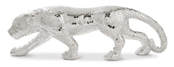 Mirrored Mosaic Panther Sculpture - Image 2