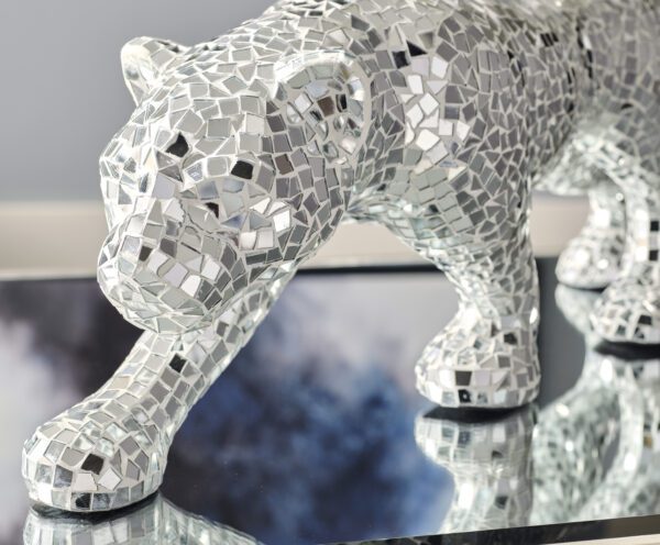 Mirrored Mosaic Panther Sculpture - Image 4