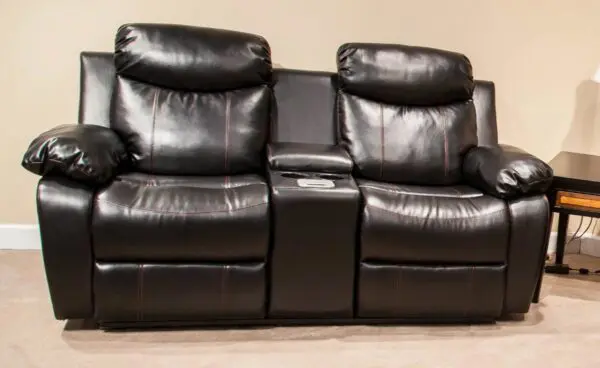 Racer Black Reclining Loveseat