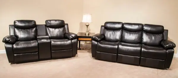 Racer Black Reclining Loveseat - Image 3