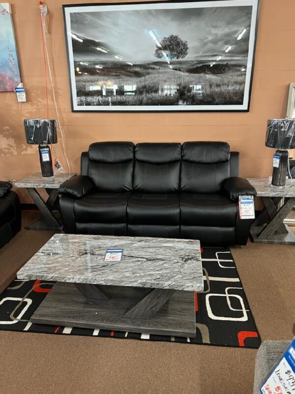 Racer Black Reclining Sofa