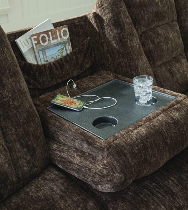 Soundwave Reclining Sofa with Drop Down Table - Image 2