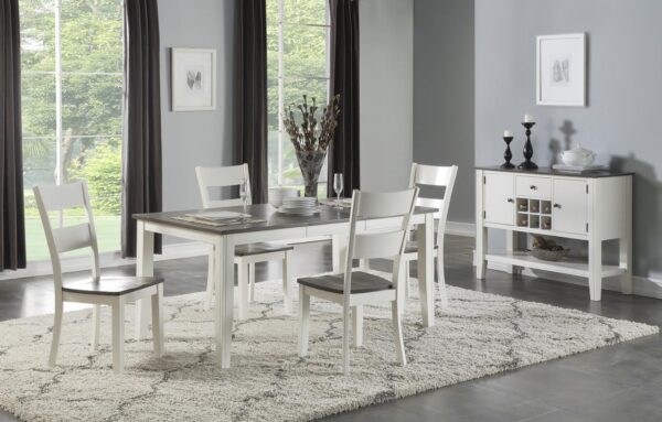 Grey and White 5 Piece Dining Set