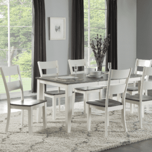 Grey and White 7 Piece Dining Set