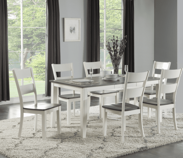 Grey and White 7 Piece Dining Set