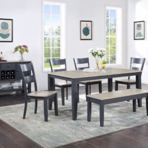 Grey and Graphite 6 Piece Dining Set