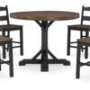 Valebeck Round Counter Table and 4 Barstools - Image 4