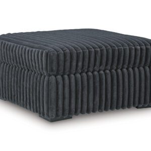 Midnight-Madness Gunmetal Oversized Accent Ottoman