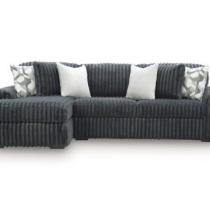 Midnight-Madness Gunmetal 2-Piece Sectional Sofa Chaise