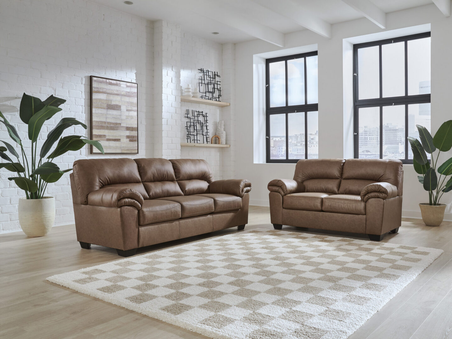WillowBend Caramel Sofa and Loveseat